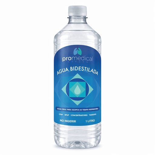 Agua Bidestilada 1 Litro para CPAP, BPAP y Concentradores de Oxígeno - ProMedical Oxygen