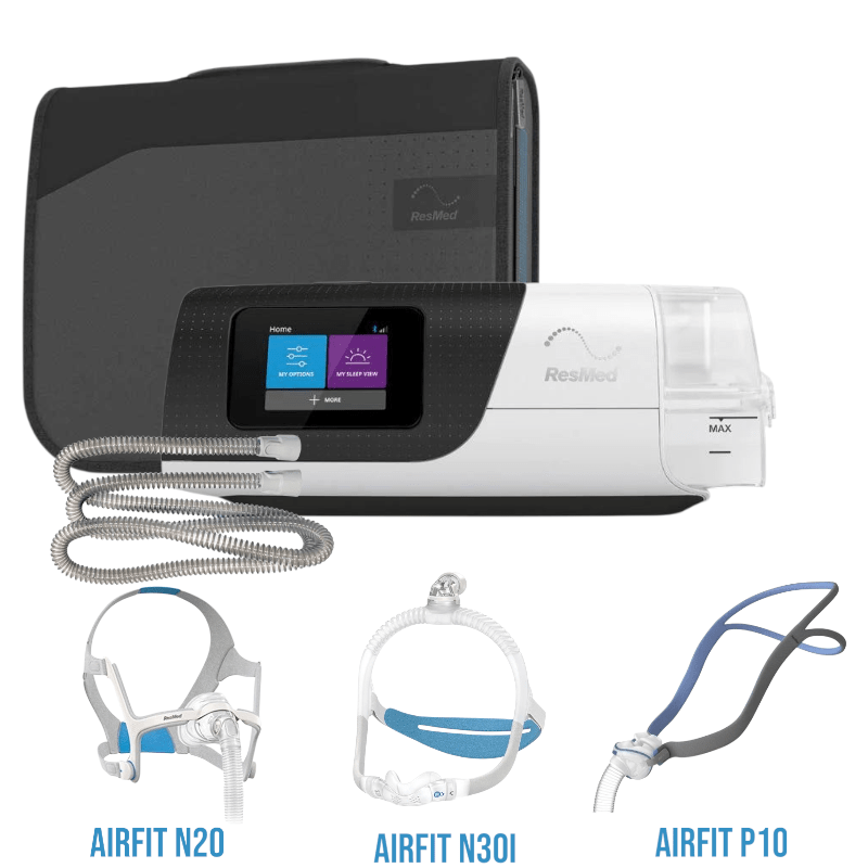 AirSense 11 AutoSet CPAP ResMed con 1 mascarilla AirFit (N20, N30i o P10) y manguera estándar - ProMedical Oxygen
