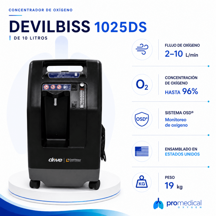 Concentrador de Oxígeno DeVilbiss Drive 10 Litros 1025DS - Pro Medical Oxygen