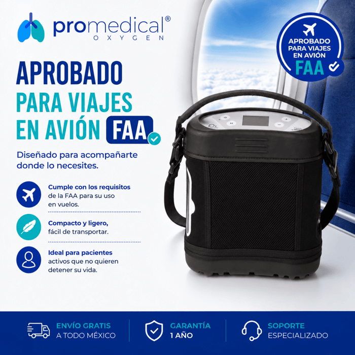 Concentrador de Oxígeno Portátil O2 Concepts Liberty 2 Flujo Continuo 2 LPM - Pro Medical Oxygen