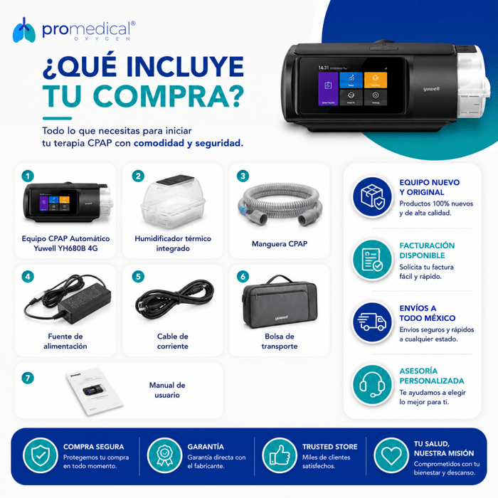 Cpap Automático Yuwell YH680B 4G - Pro Medical Oxygen
