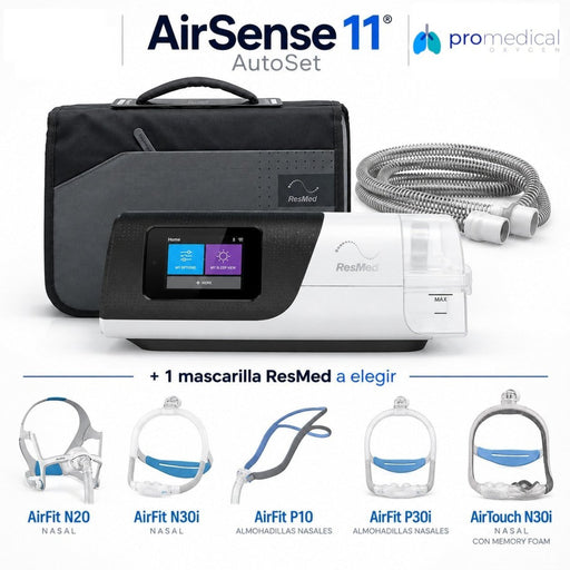 ResMed AirSense 11 AutoSet + Mascarilla Nasal ResMed + Manguera Estándar - Pro Medical Oxygen