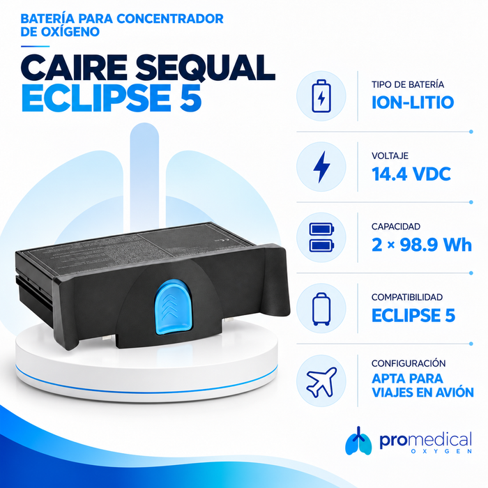 Batería Original CAIRE para Concentrador de Oxígeno SeQual Eclipse 5