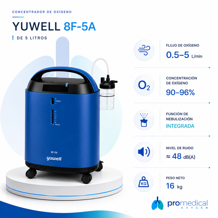 Concentrador de Oxígeno Yuwell 8F-5A de 5 Litros con Nebulizador