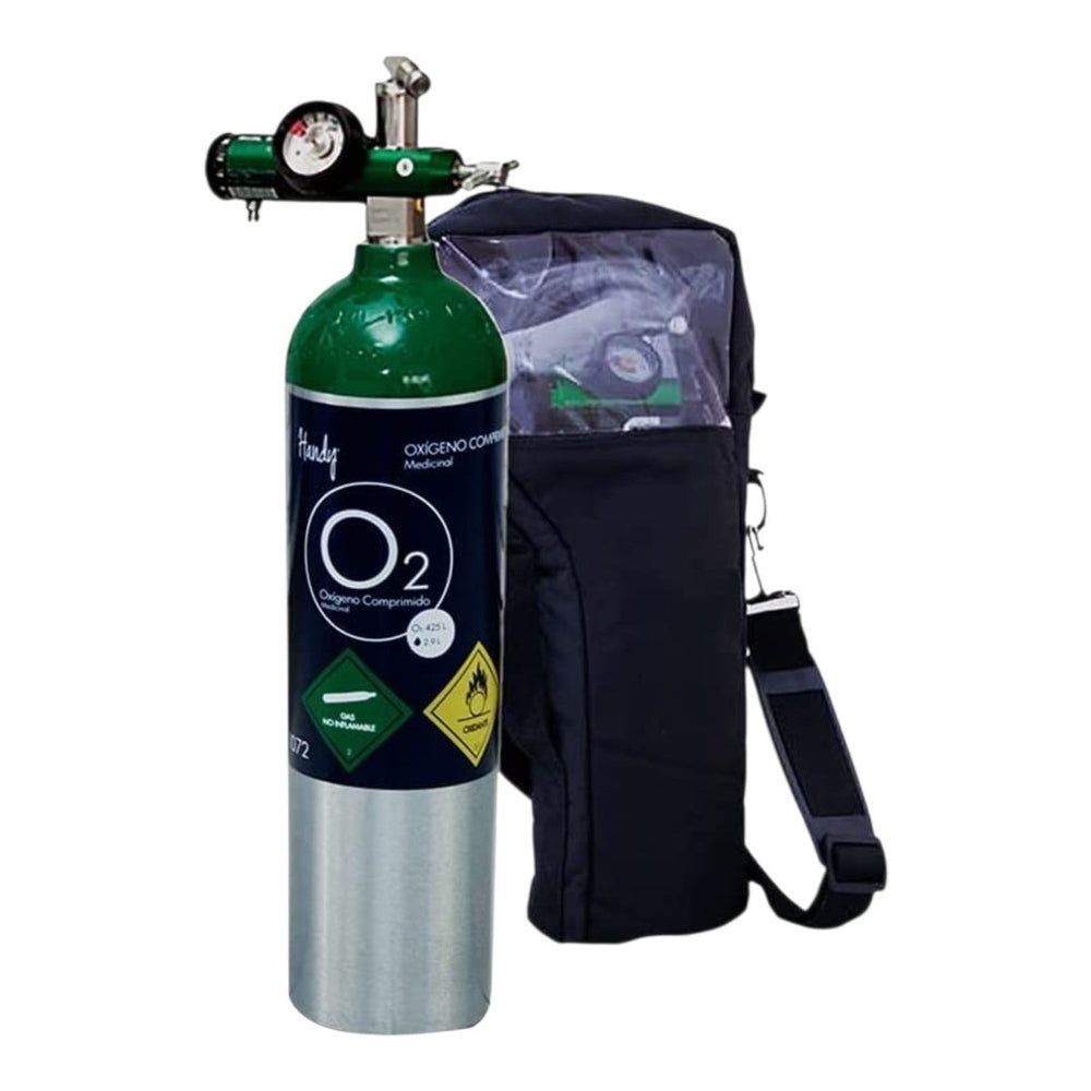 Tanque de Oxígeno Portátil 425 Litros con Regulador y Mochila | Oxígeno Medicinal - Pro Medical Oxygen
