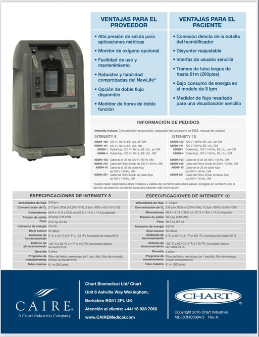 Concentrador de oxígeno Newlife Intensity 10 litros - ProMedical Oxygen